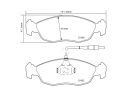 BREMBO FRONT BRAKE PADS KIT PEUGEOT 106 I (1A, 1C) 1.4 51 KW 08/91 - 03/96