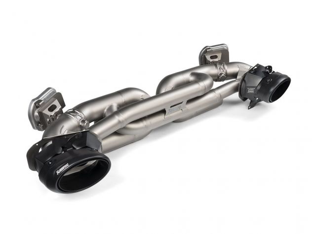 AKRAPOVIC EVOLUTION EXHAUST KIT + BLACK TITANIUM TAIL PIPES PORSCHE 911 TURBO / S (992) 2021