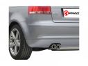 POSTERIORE INOX SDOPPIATO TERMINALI OVALI 135X90MM SPORT LINE RAGAZZON AUDI A3 8P A3 1.9TDI 77KW - 2.0TDI 100/103KW 05/2003+